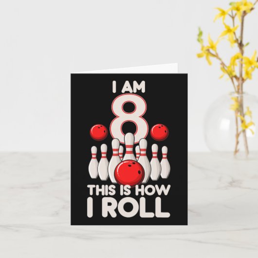 8 jaar oude bowlingfeest 8e verjaardag is hoe ik r kaart (Gele Bloem)