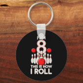 8 jaar oude bowlingfeest 8e verjaardag is hoe ik r sleutelhanger (Voorkant)
