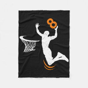 8 jaar oude Bysketbyll Dunk 8e verjaardagsfeestje Fleece Deken