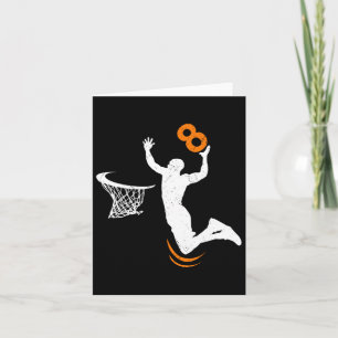 8 jaar oude Bysketbyll Dunk 8e verjaardagsfeestje Kaart