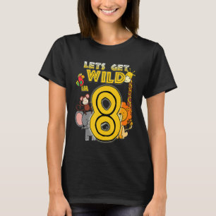 8 jaar oude dierentuin dieren safari 8e verjaardag t-shirt