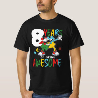 8 jaar oude geboorte, jongen of meisjesautisme t-shirt