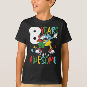 8 jaar oude geboorte, jongen of meisjesautisme t-shirt