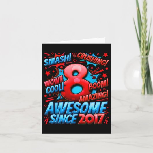8 jaar oude geschenken voor jongens 8e verjaardag  kaart (Voorkant)