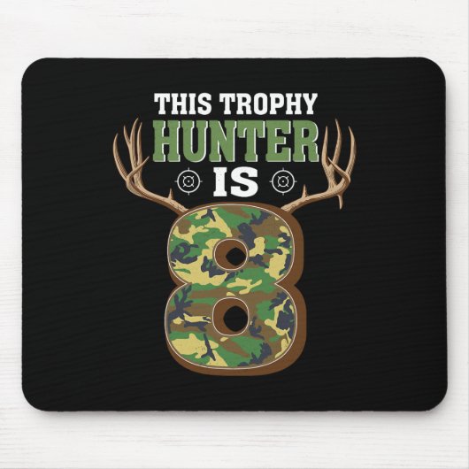 8 jaar oude jager 8e geboortedag Deer Hunter Muismat (Voorkant)