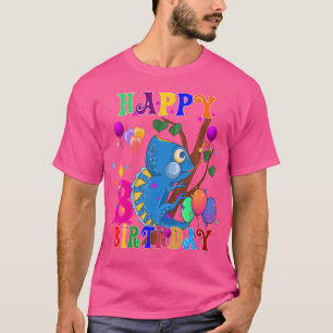 8 jaar oude kameleon 8e verjaardag meisje kameleon t-shirt