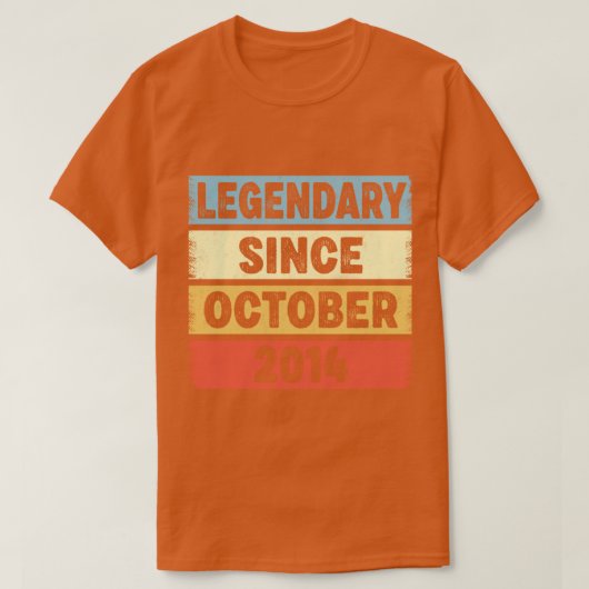 8 jaar oude legendary sinds oktober 2014 8e geboor t-shirt (Design voorkant)