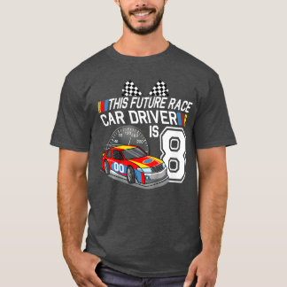 8 Jaar Oude Race Verjaardag 8e Stock Racing Party  T-shirt