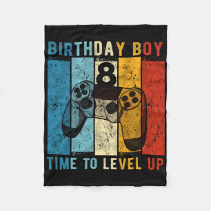 8 Jaar Oude Verjaardag Jongen 8 Tijd Om Niveau Up Fleece Deken