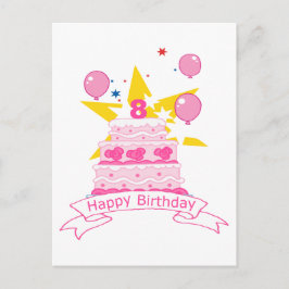 8 jaar oude verjaardagsCake Briefkaart