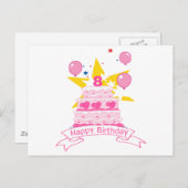 8 jaar oude verjaardagsCake Briefkaart (Voorkant / Achterkant)