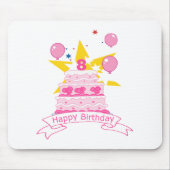 8 jaar oude verjaardagsCake Muismat (Voorkant)