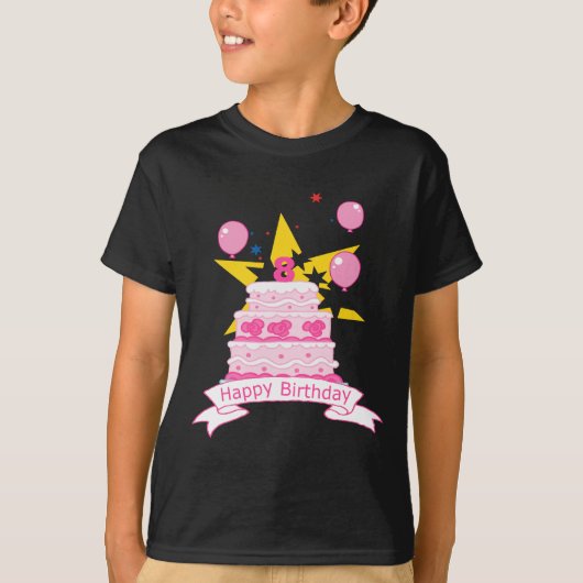 8 jaar oude verjaardagsCake T-shirt (Voorkant)