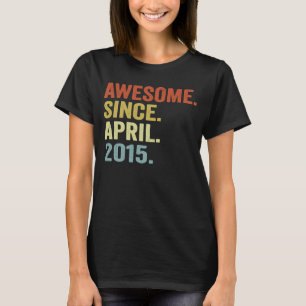 8 jaar oude Vintage april 2015 8e verjaardag 2 T-shirt