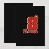 8 jaar oude vogeljongen geeft brandweerman feestdagenkaart (Voorkant / Achterkant)