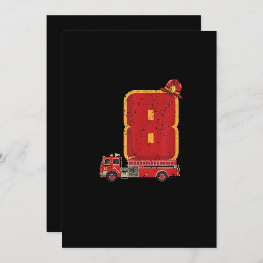 8 jaar oude vogeljongen geeft brandweerman feestdagenkaart (Voorkant / Achterkant)
