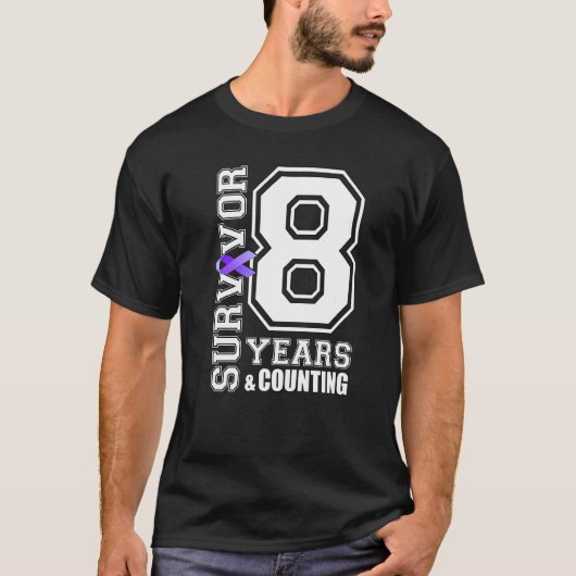 8 jaar overlevende ik Draag Paarse lint lupus awar T-shirt (Voorkant)