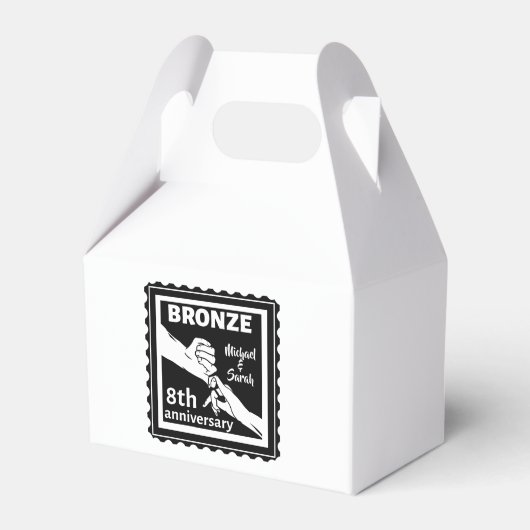 8 jaar traditioneel cadeau brons bedankdoosjes (Voorkant Zijde)