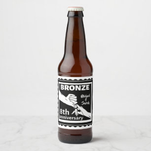 8 jaar traditioneel cadeau brons bier etiket