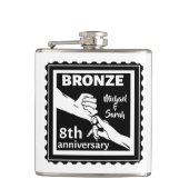 8 jaar traditioneel cadeau brons heupfles (Voorkant)