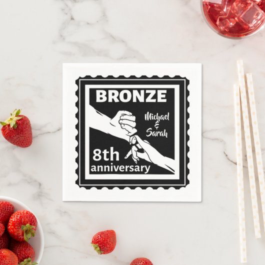 8 jaar traditioneel cadeau brons servet (Insitu)