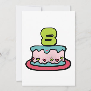 8 Jaar Verjaardagstaart Kaart