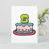 8 Jaar Verjaardagstaart Kaart (Staand voorkant)