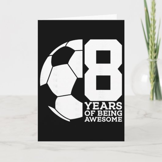 8 Jaar Voetbal Awesome 8e Verjaardag Kaart (Voorkant)