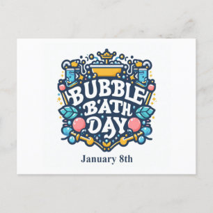 8 jan - bubbelbad dag briefkaart