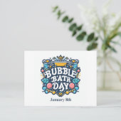 8 jan - bubbelbad dag briefkaart (Staand voorkant)