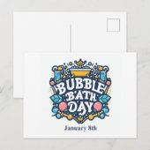 8 jan - bubbelbad dag briefkaart (Voorkant / Achterkant)
