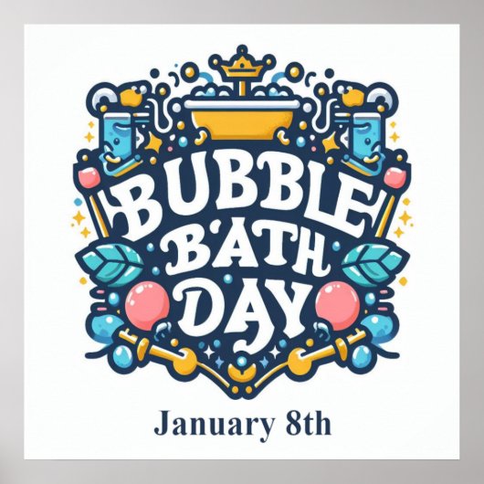 8 jan - bubbelbad dag poster (Voorkant)