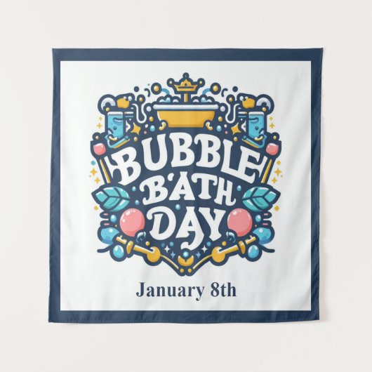 8 jan - bubbelbad dag wandkleed (Voorkant)