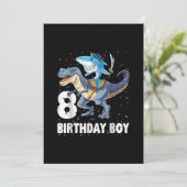 8-jarige jongen, 8-jarig jongetje Shark Dinosaur P Save The Date (Staand voorkant)