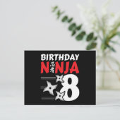 8-jarige Ninja Feest Sterren Kinderen 8e Verjaarda Briefkaart (Staand voorkant)
