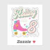 8-jarige Schaatsen met rolstoelrollen tot 8 jaar Sticker (Vel)