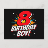8-jarige superheld verjaardag jongen 8e verjaardag briefkaart (Voorkant)