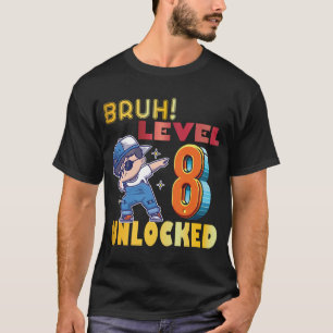 8-jarige verjaardag Dabbing Boy Bruh 8ste niveau o T-shirt