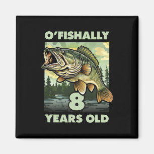 8-jarige visser O'fishally 8 vissen 8e verjaardag Magneet