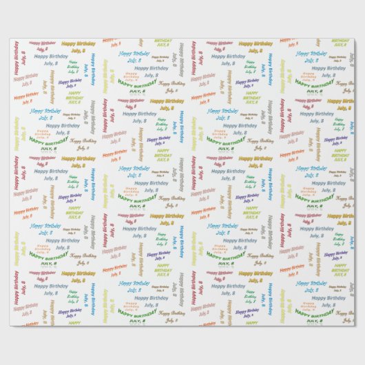 8 juli, cadeaupapier voor thuisdag (Vlak)