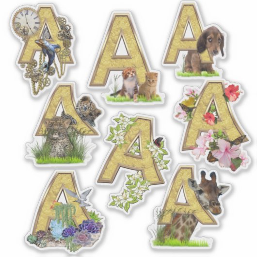 8 Kapitaal-A-Stickers Sticker (Voorkant)