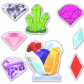 8 Kleurrijke Crystal Edelstenen (Jewel Designer) P Sticker (Voorkant)