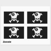 8 kogelschedel rechthoekige sticker (Vel)