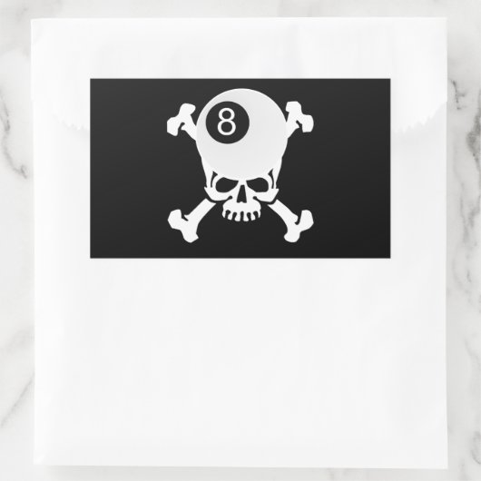 8 kogelschedel rechthoekige sticker (Tas)