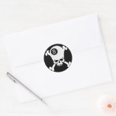 8 kogelschedel ronde sticker (Envelop)