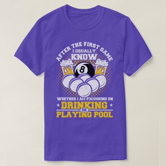 8 kogelwerende poel of Drink bieslook-billiar T-shirt (Design voorkant)