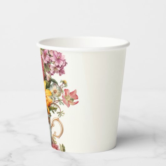 8 kopjes bloem papieren bekers (Achterkant)