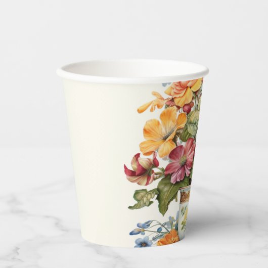 8 kopjes bloem papieren bekers (Voorkant)