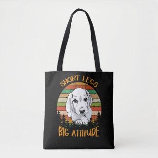 8 korte benen beagle grote houding tote bag