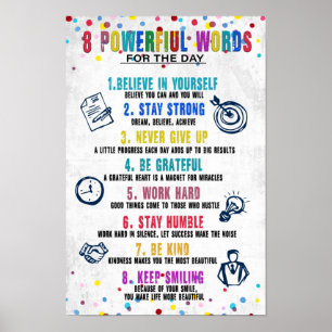 8 Krachtige woorden Poster